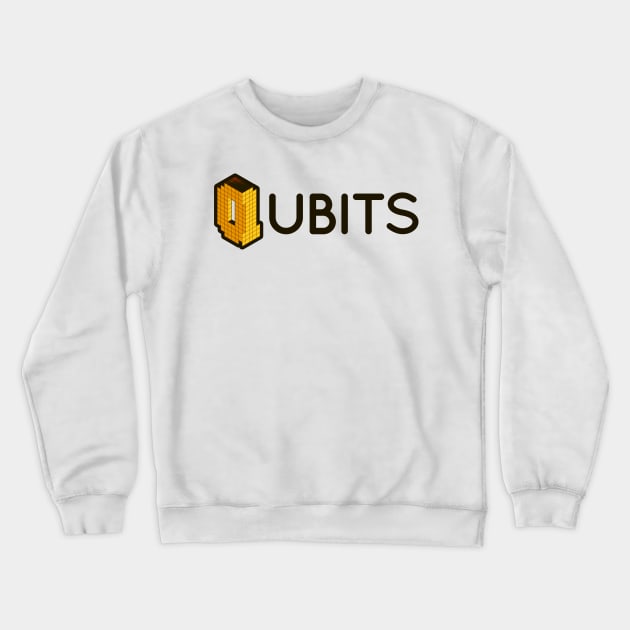 Qubits (pixels + yellow) Crewneck Sweatshirt by thisleenoble